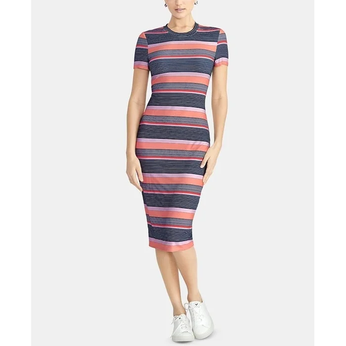 Rachel Roy Women's Striped T-Shirt Bodycon Dress Blue Size X-Large