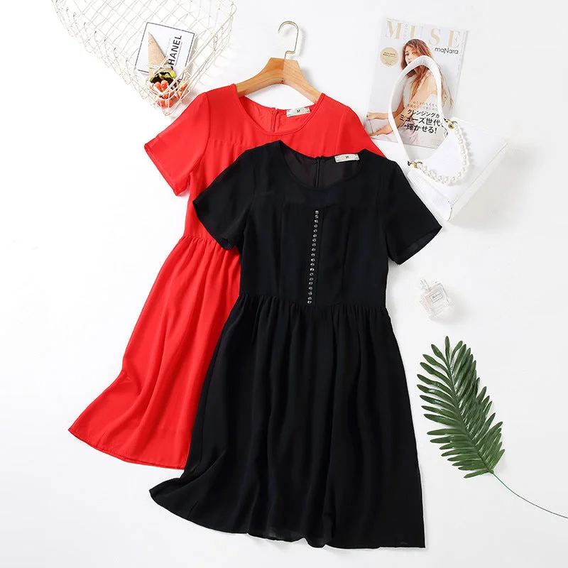 Plus Size Embellished A Line Chiffon Dress