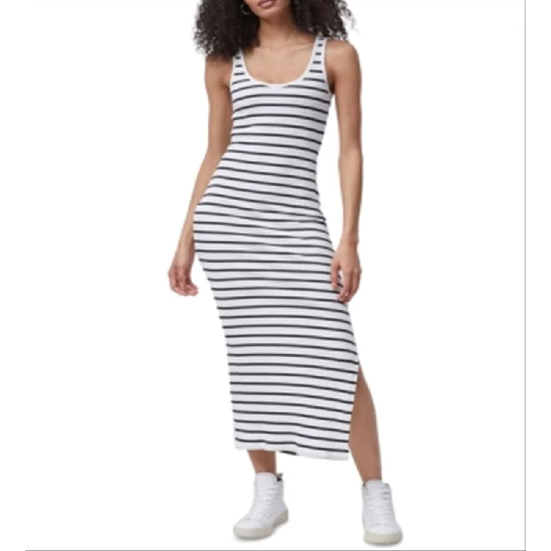 French Connection Women's Tommy Striped Maxi Bodycon Dress White Size Small