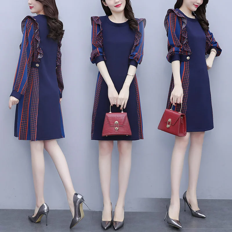 Plus Size Work Long Sleeve Dress