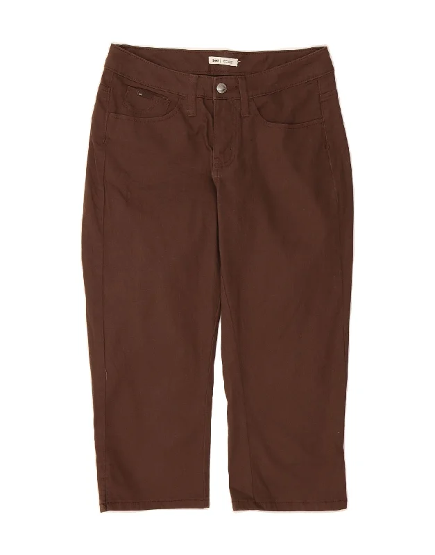 LEE Womens Low Waist Straight Capri Trousers US 4 Small W27 L20 Brown