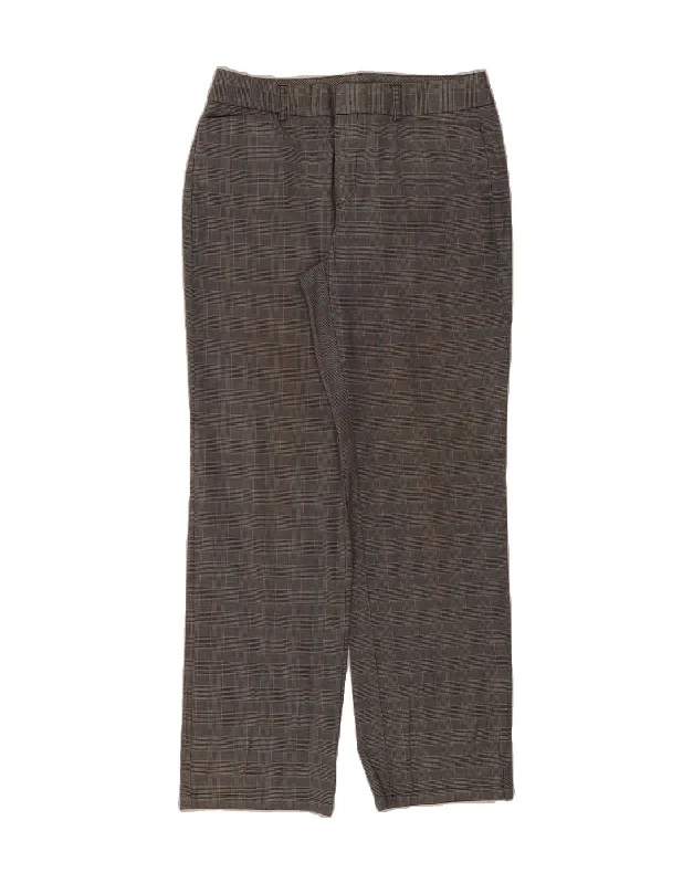 DOCKERS Womens Straight Casual Trousers US 10 Large W32 L32 Grey Check