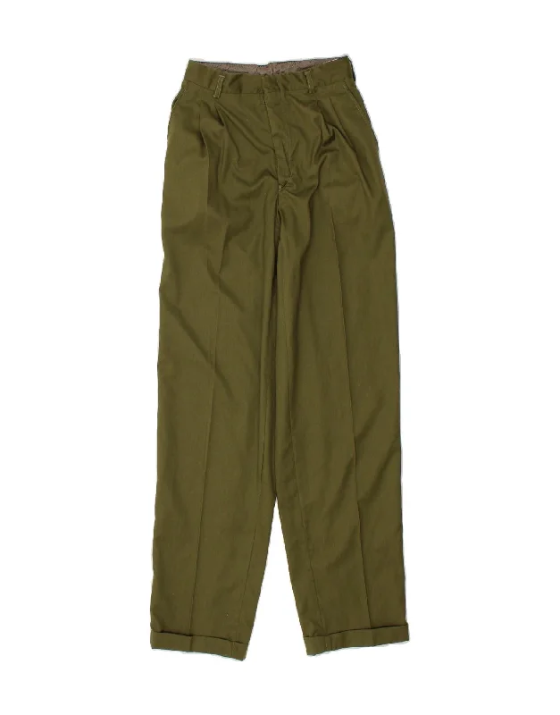 VINTAGE Womens Straight Chino Trousers W23 L31 Green