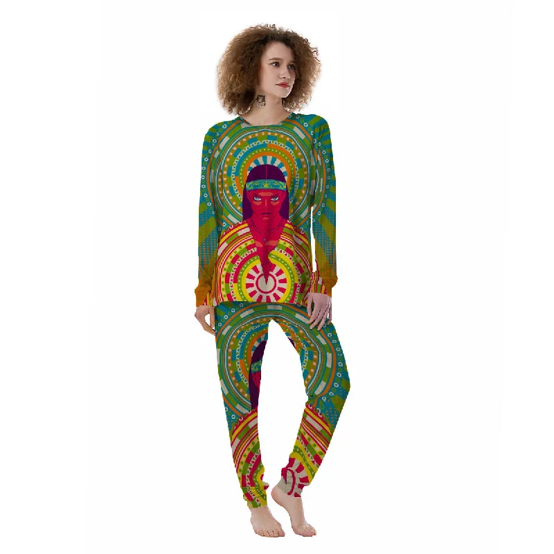 Abstract Psychedelic Women Print Women's Pajamas