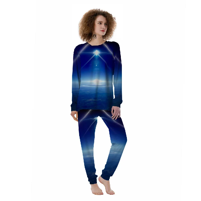 Abstract Sci Fi On Earth Print Women's Pajamas