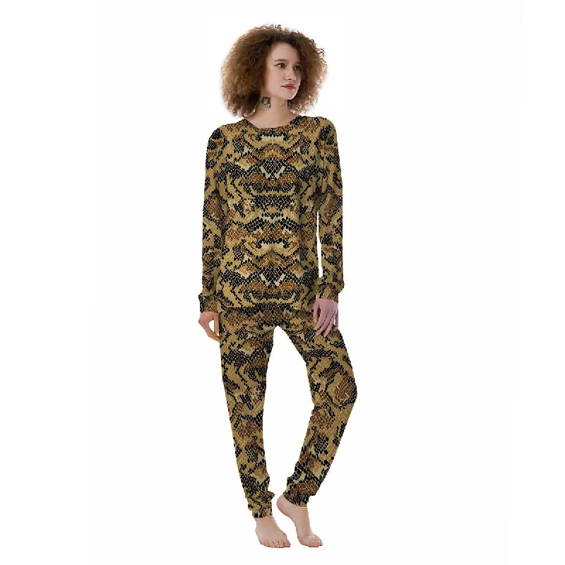 Abstract Snake Skin Print Women's Pajamas