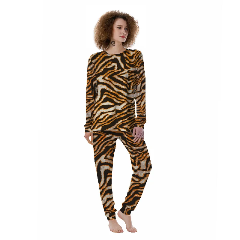 Abstract Tiger Skin Grunge Print Women's Pajamas