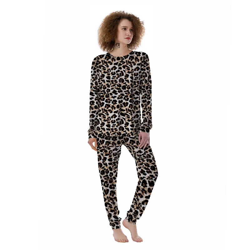 Abstract Watercolor Leopard Print Pattern Women's Pajamas