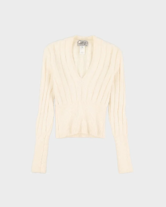 Gianni Versace Cream Knitted Jumper - XXS