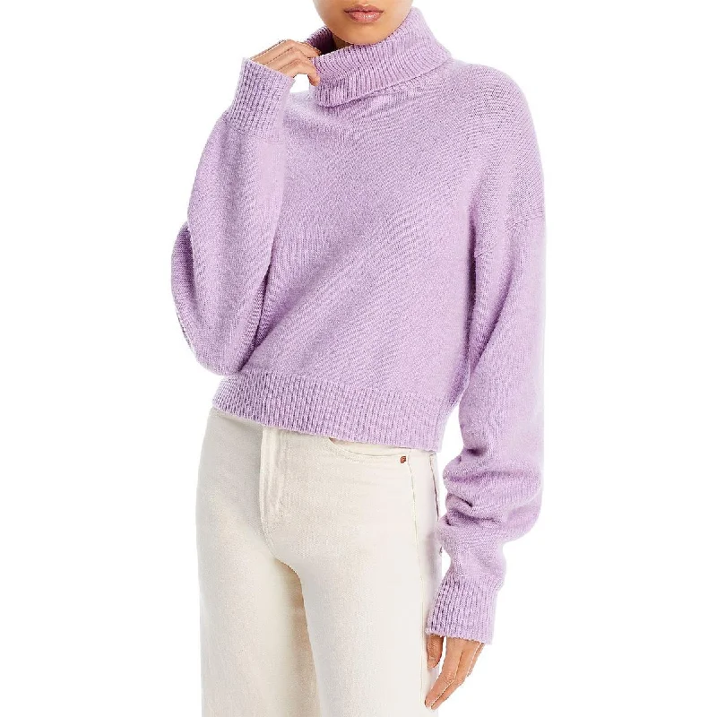 Taryn Womens Wool Blend Ribbed Trim Pullover Sweater