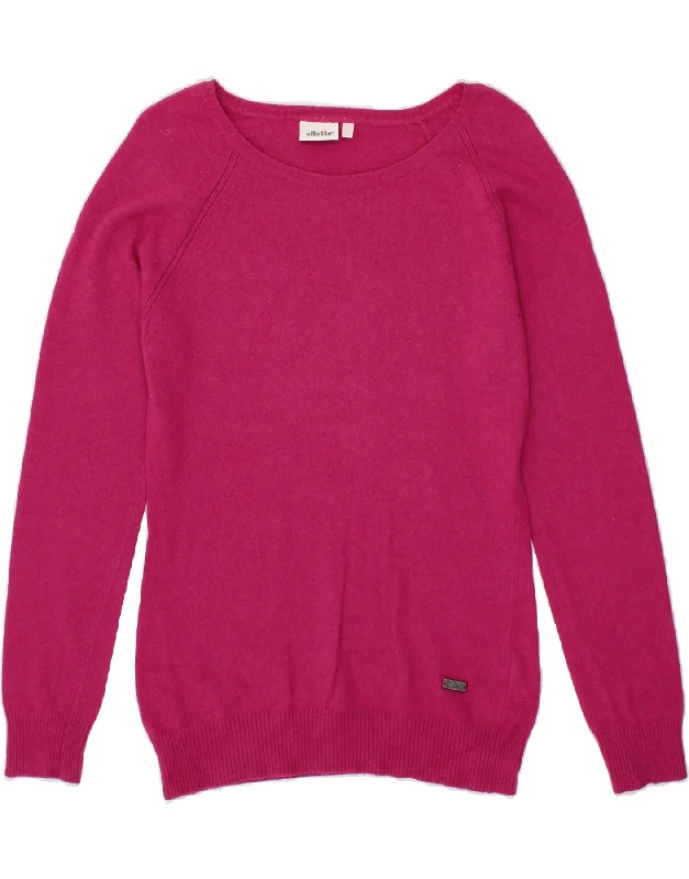 ELLESSE Womens Boat Neck Jumper Sweater UK 14 Large Pink Wool