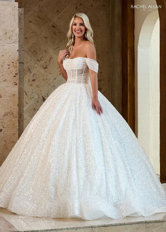 Off Shoulder Corset Bridal Gown by Rachel Allan RB6134