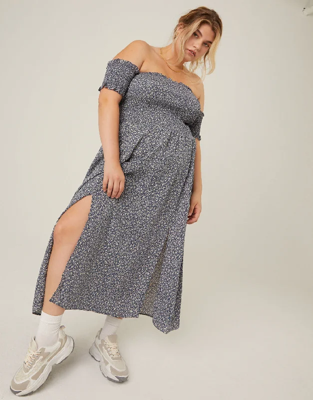 Plus Size Smocked and Flowy Midi Dress