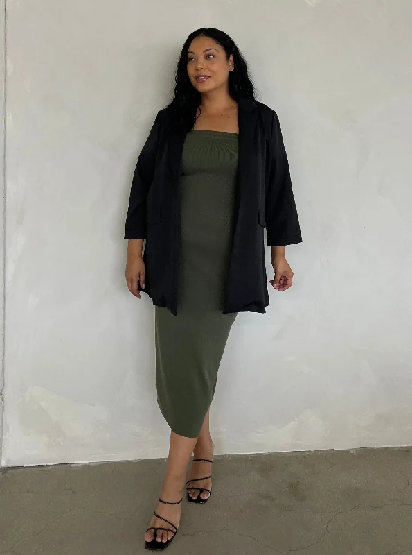 Plus Size Knit Tube Midi Dress