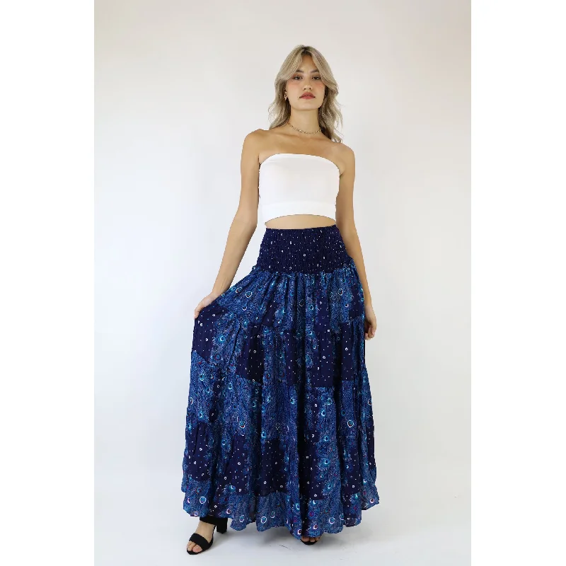 Peacock Heaven Women's Skirt in Navy Blue SK0092 020058 03