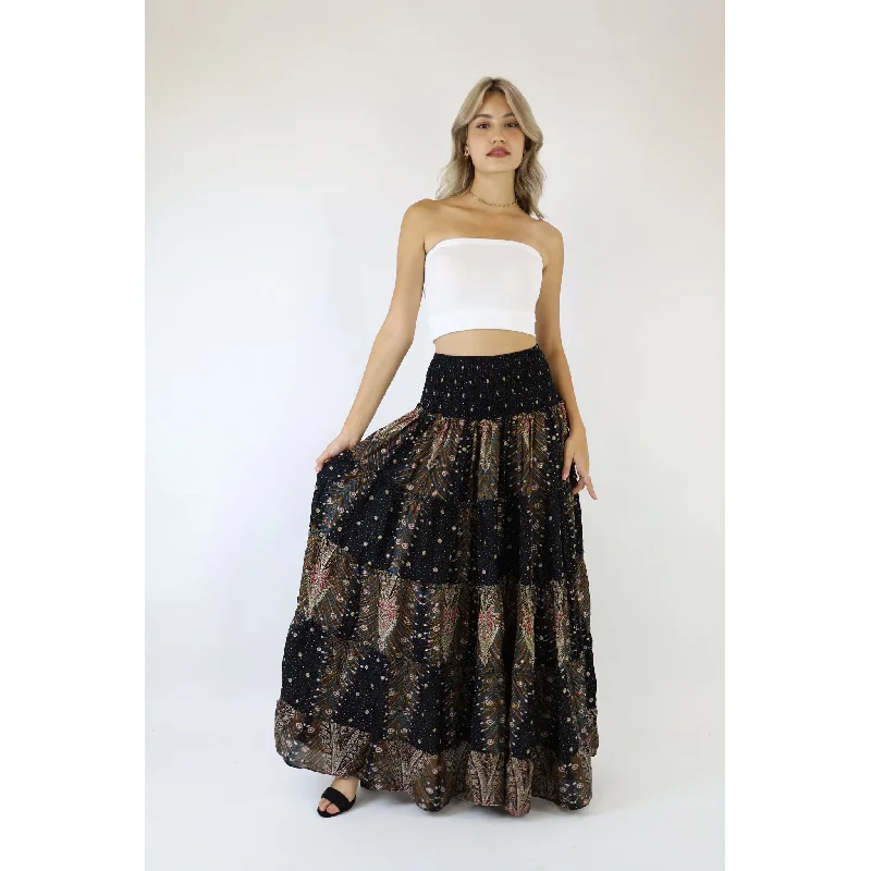 Peacock Women's Skirt in Black White SK0092 020007 06