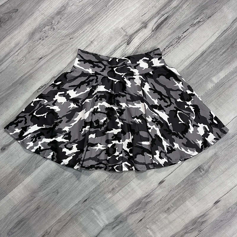 SALE - SMALL Black/Gray Camo Skater Skirt