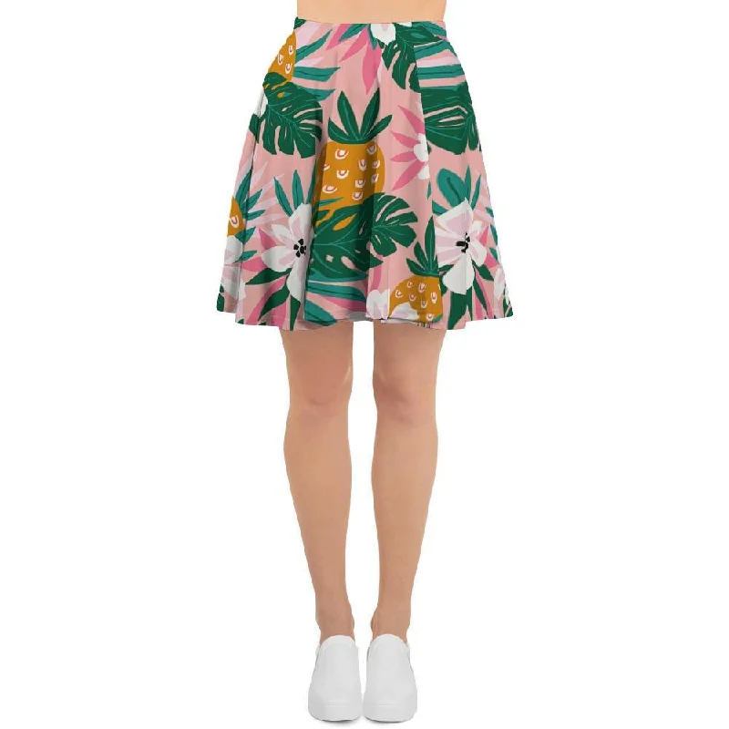 Tropical Flower Hawaiian Pineapple Print Women's Skirt