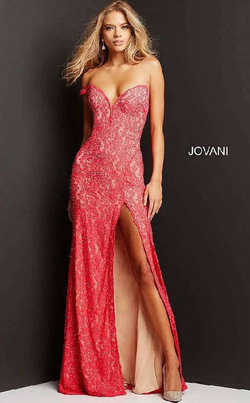 Jovani 08684 Off Shoulder Long Prom Formal Dress