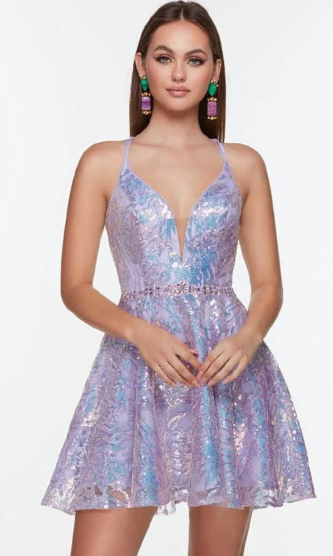 Alyce Paris 3106 - Sleeveless Plunging Neck Cocktail Dress