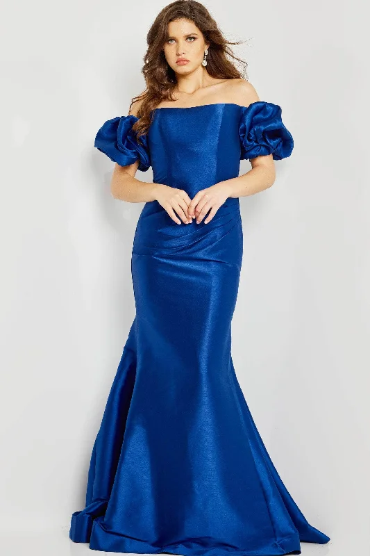 Jovani 08361 - Bubble Sleeve Off Shoulder Evening Dress