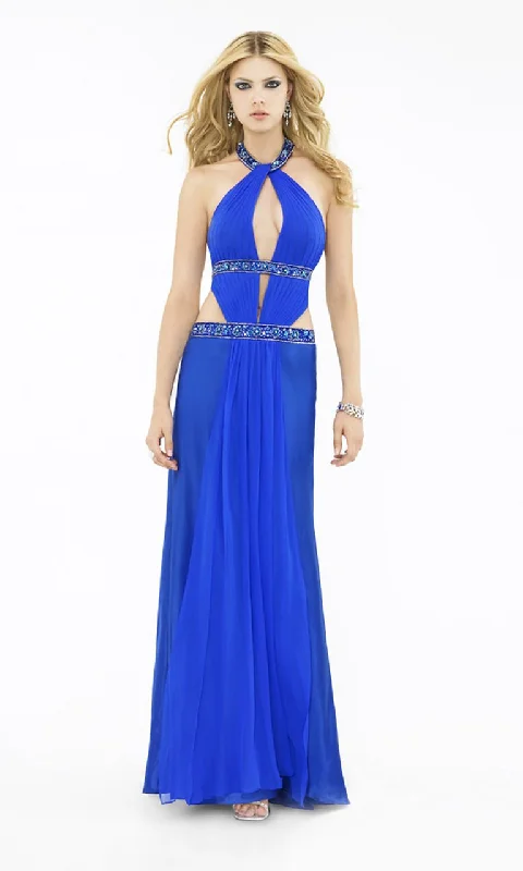 La Femme - 12172 Jeweled Halter Multi-Cutout Evening Dress