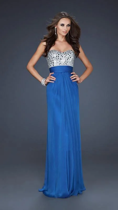 La Femme - 17909 Strapless Rhinestone Embellished Long Gown