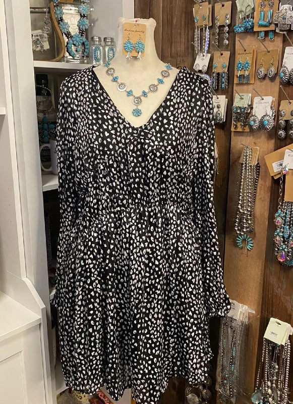 Abstract Leopard Print Dress