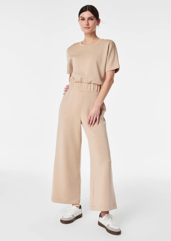 Airessentials Cropped Wide Leg Jumpsuit- Tahini