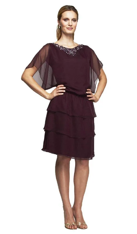 Alex Evenings - Embellished Chiffon Tiered Sheath Dress 170569SC