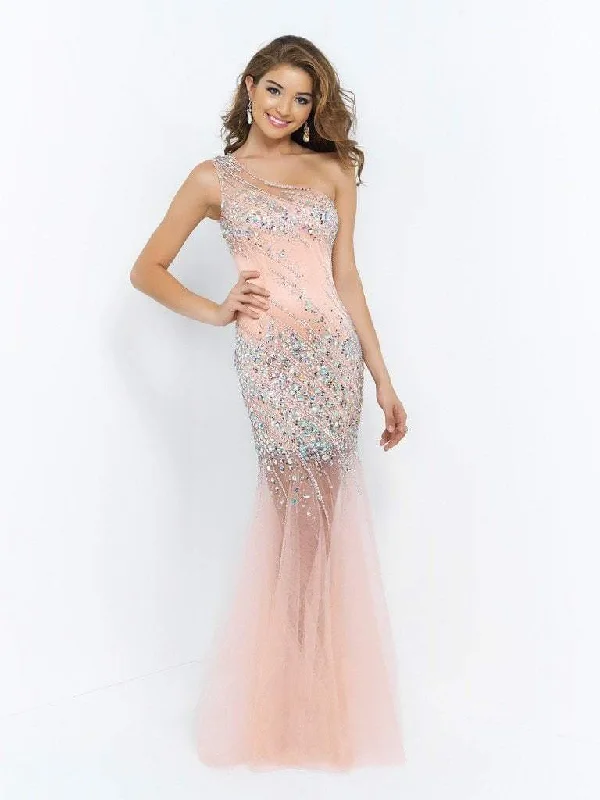 Blush - Asymmetrical Trumpet Evening Gown X233SC