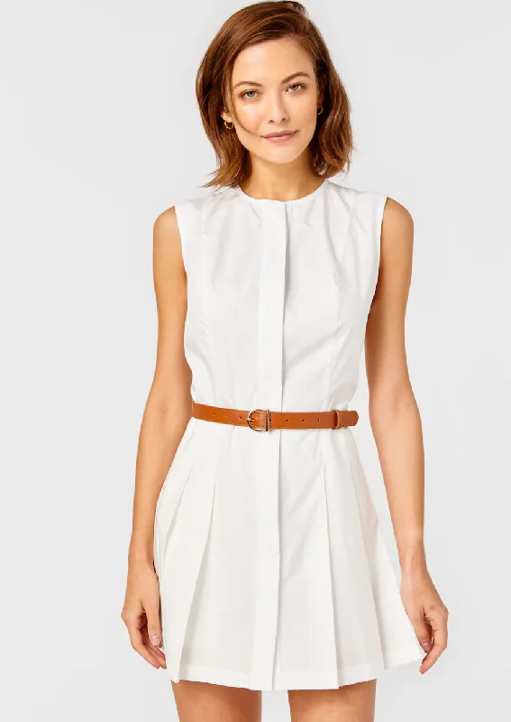 Hadley Romper with Belt- White