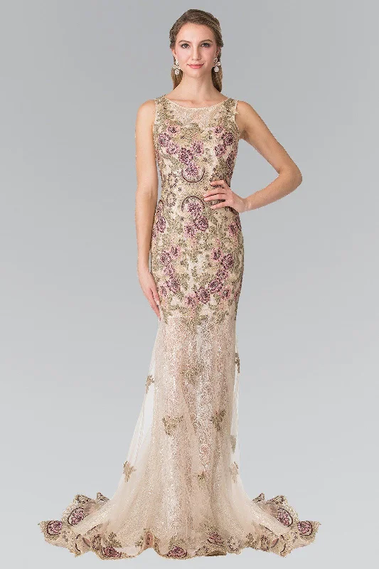 Long Floral Embroidered Lace Dress by Elizabeth K GL2269