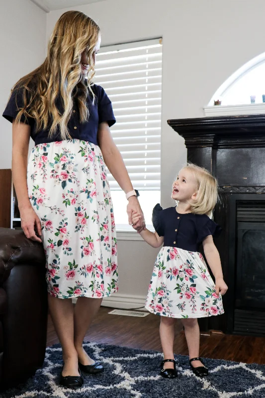 Mommy & Me Navy Floral Dress - Final Sale