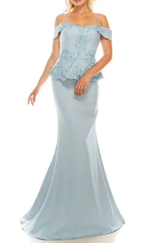 Odrella - Embellished Peplum Trumpet Gown 4617SC