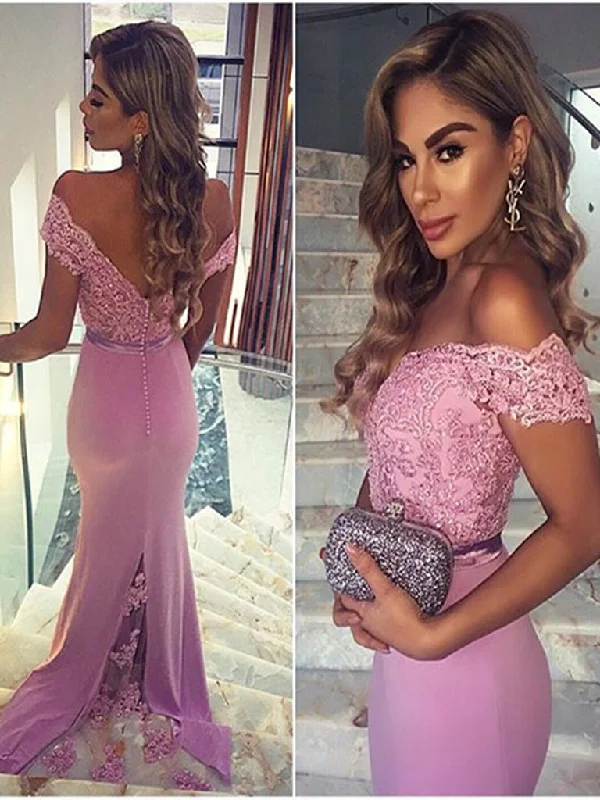 Off-the-Shoulder Mermaid Bridesmaid Dresses, BD2303182