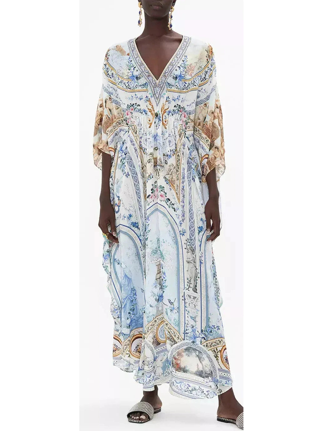 Season Of The Siren Gathered Waist Kaftan Dress