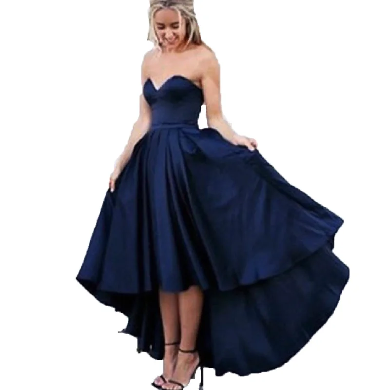 Siaoryne LP0829 Satin A Line High Low Prom Dress Homecoming Gowns Formal evening Gowns for Teens