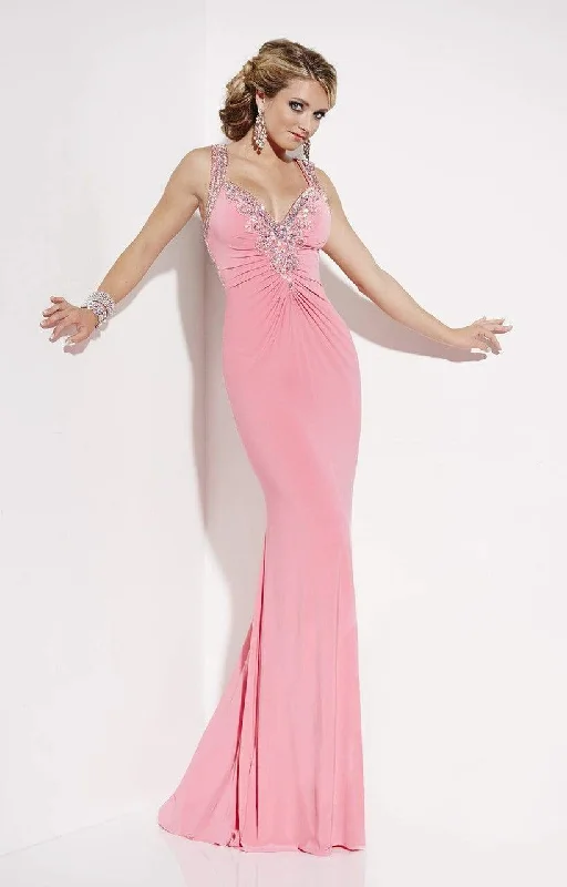 Studio 17 - 12587SC Embellished Sleeveless Ruched Sheath Gown