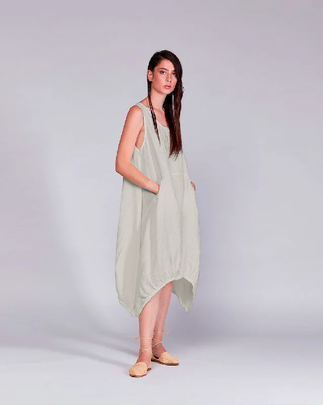 Linen Balloon Tank Dress