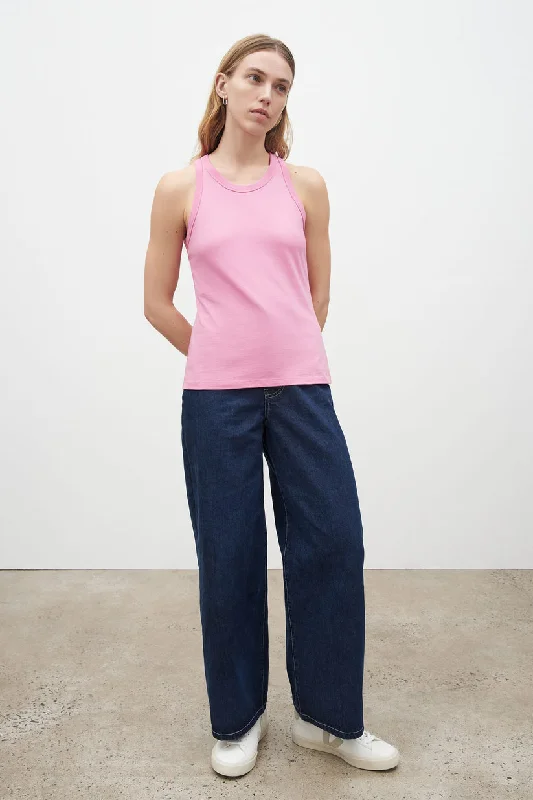 Racer Back Tank in Peony | Kowtow