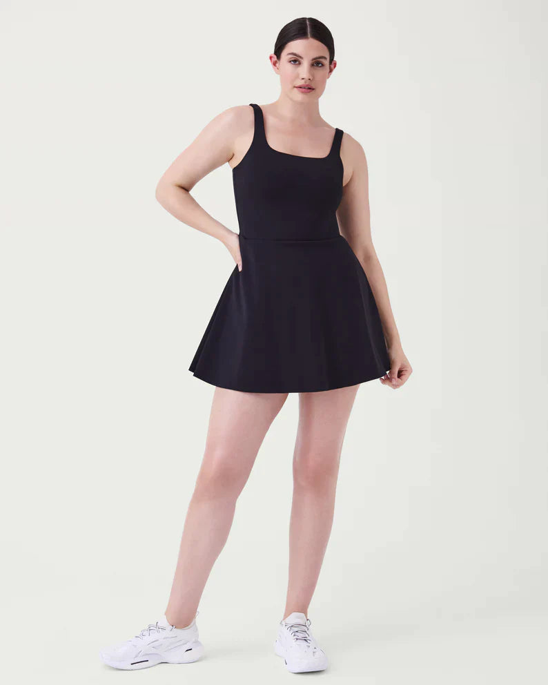 The Get Moving Square Neck Tank Dress | Black