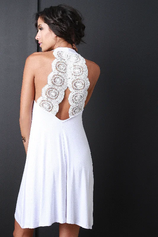 Crochet Back Tank Dress