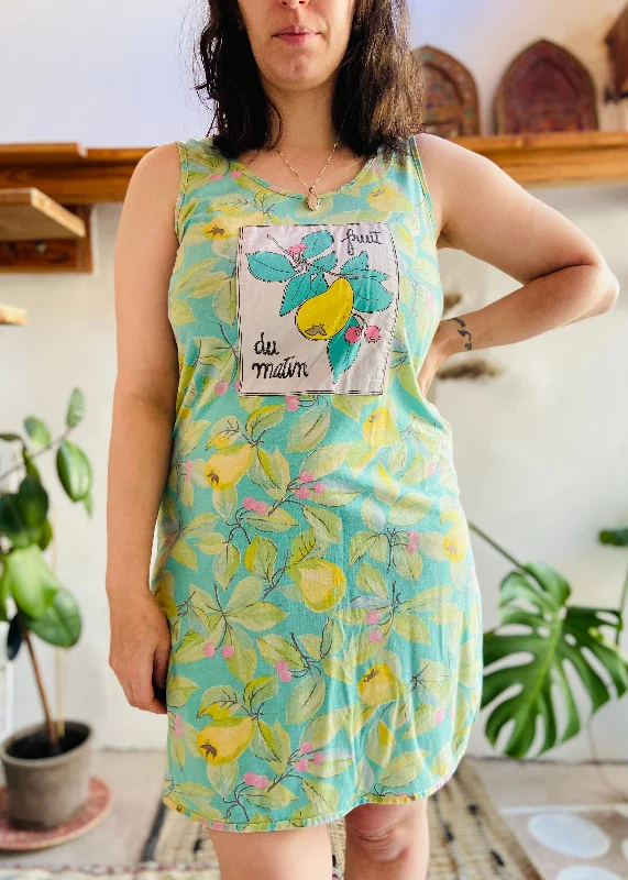 VINTAGE 90's Lemon Print Tank Top Dress - S/M