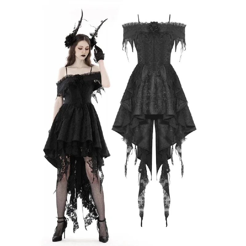 Women's Gothic Irregular Lace Splice Dress