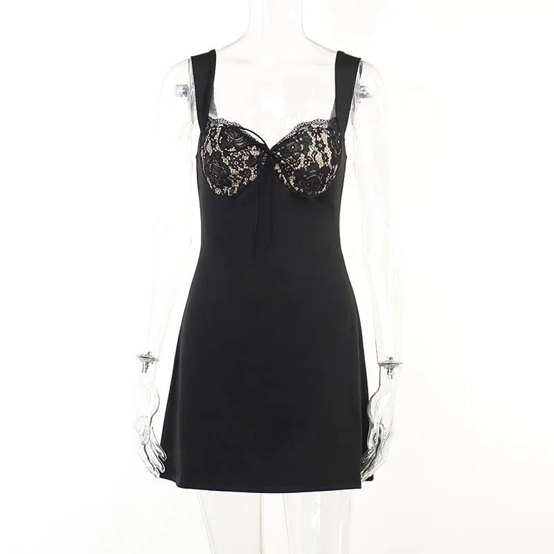 Women's Gothic Lace Splice Slip Dress