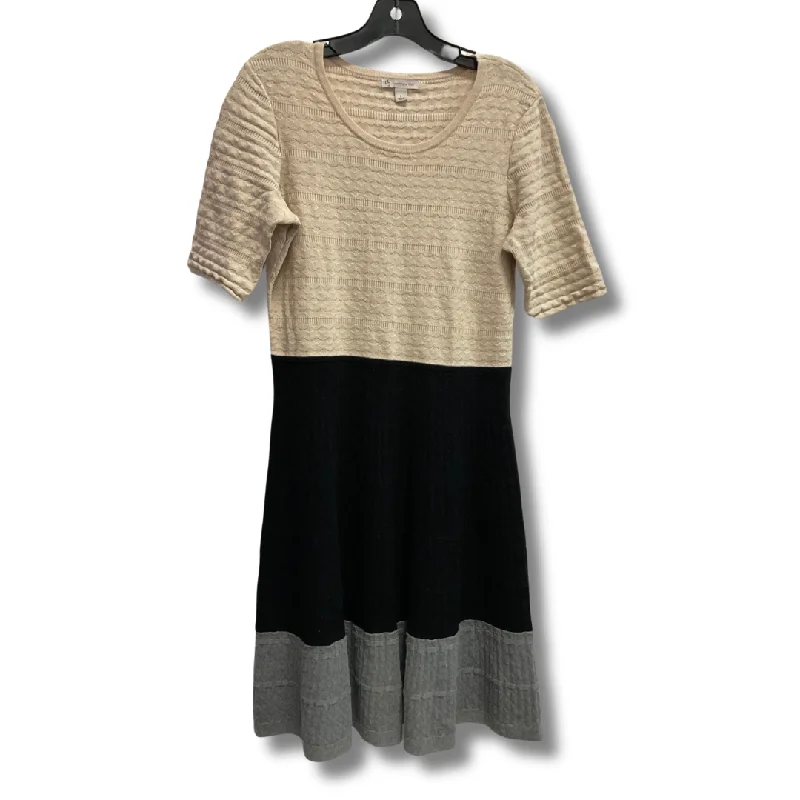 Dress Sweater By Dressbarn In Black & Tan, Size: L