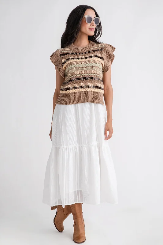 Elan 2fer Woven Knit Midi Dress