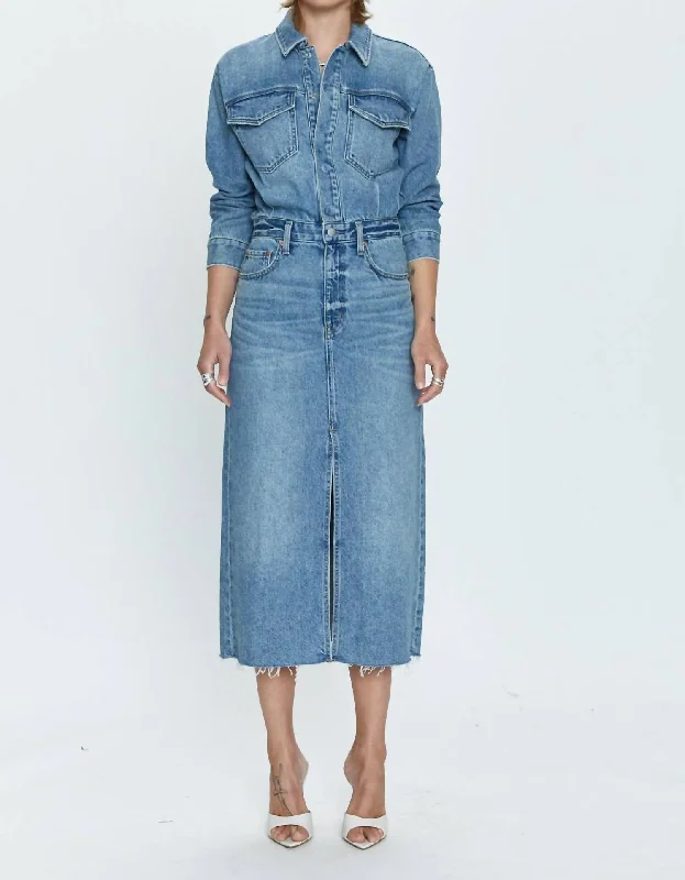 Amira Denim Dress In Marcel