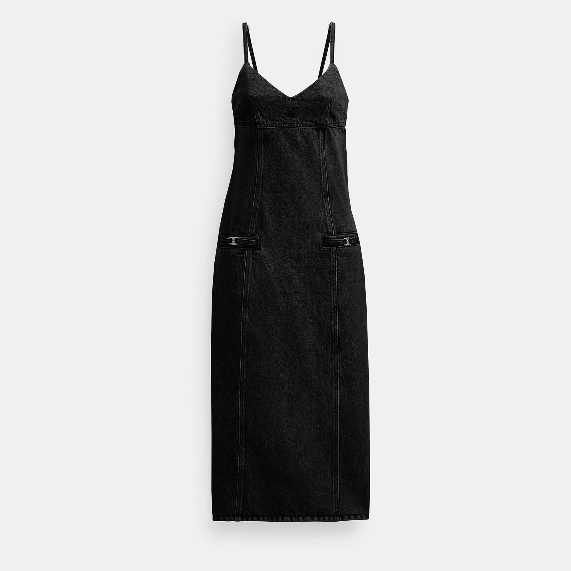 Coach Outlet Heritage C Long Denim Dress In Organic Cotton